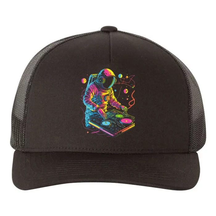 Astronaut Dj Djing In Space Edm Cool Graphic Yupoong Adult 5-Panel Trucker Hat