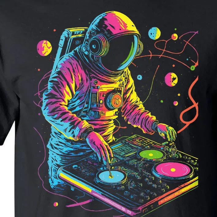 Astronaut Dj Djing In Space Edm Cool Graphic Tall T-Shirt