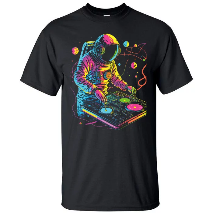 Astronaut Dj Djing In Space Edm Cool Graphic Tall T-Shirt