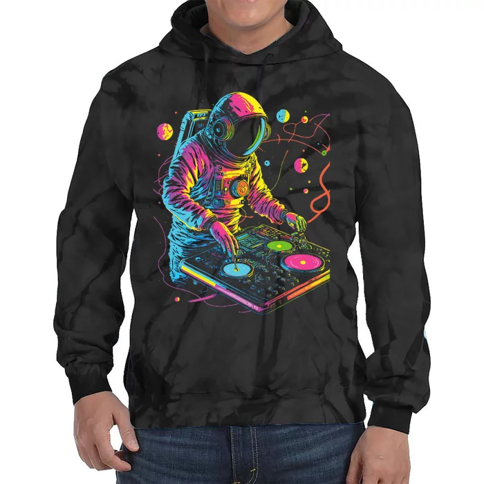 Astronaut Dj Djing In Space Edm Cool Graphic Tie Dye Hoodie