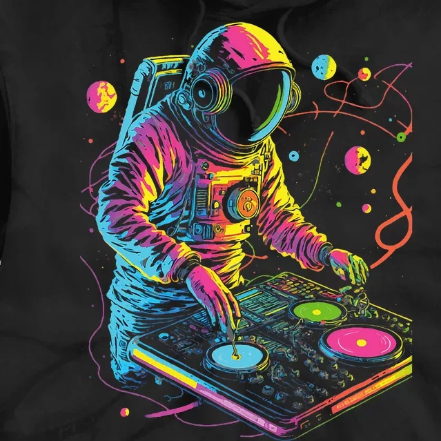 Astronaut Dj Djing In Space Edm Cool Graphic Tie Dye Hoodie