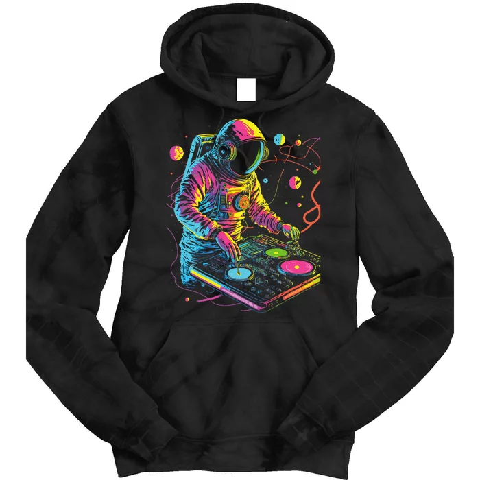 Astronaut Dj Djing In Space Edm Cool Graphic Tie Dye Hoodie