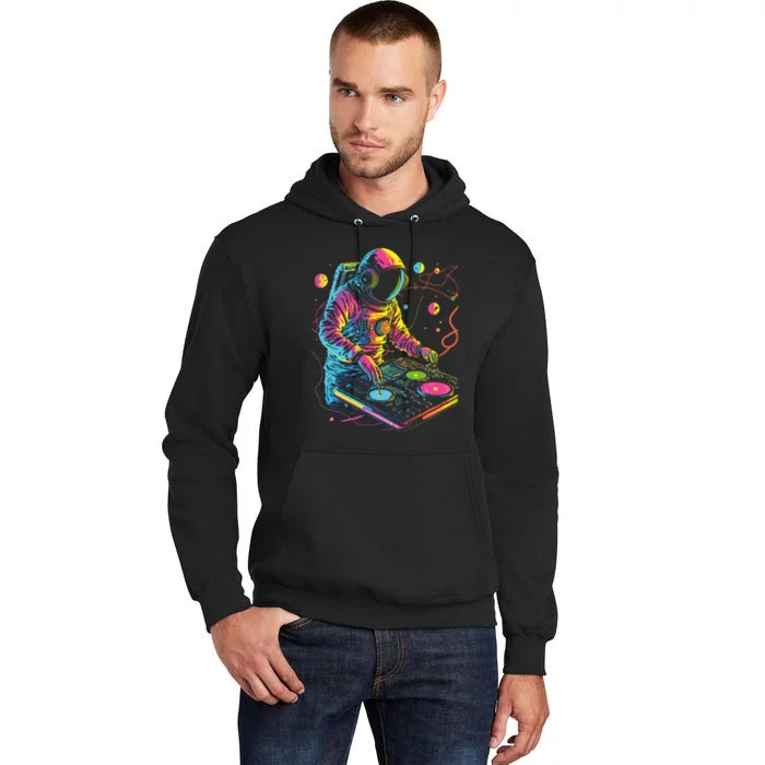 Astronaut Dj Djing In Space Edm Cool Graphic Tall Hoodie