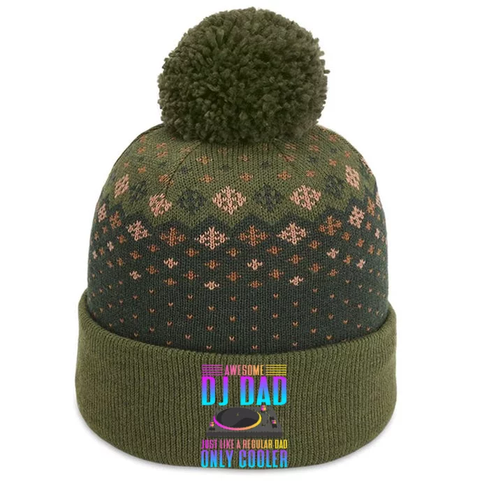 Awesome Dj Dad Funny Dj Music The Baniff Cuffed Pom Beanie