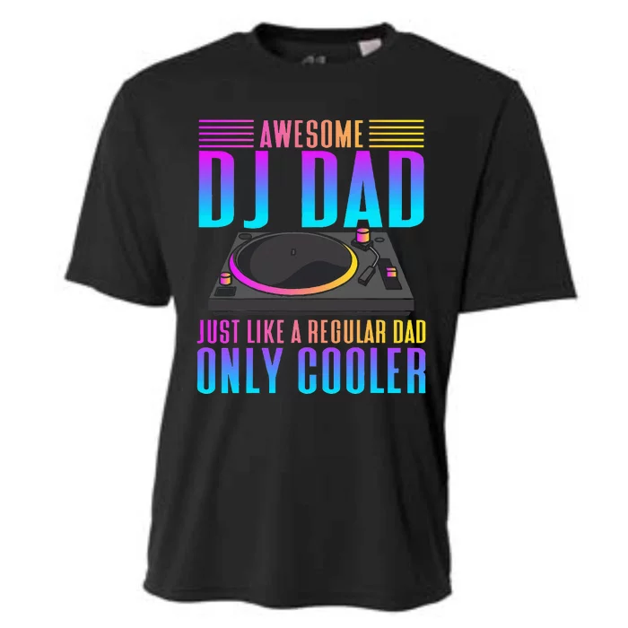 Awesome Dj Dad Funny Dj Music Cooling Performance Crew T-Shirt