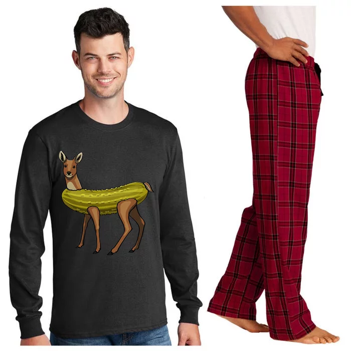 A Dill Doe Funny Women Pickle Deer Love Foodie Long Sleeve Pajama Set