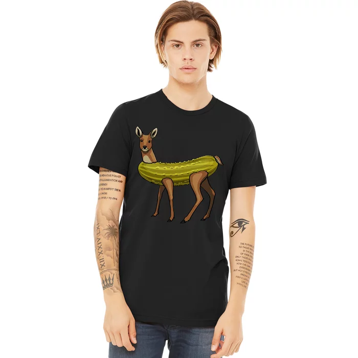 A Dill Doe Funny Women Pickle Deer Love Foodie Premium T-Shirt