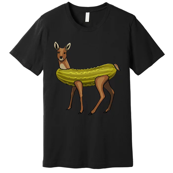 A Dill Doe Funny Women Pickle Deer Love Foodie Premium T-Shirt