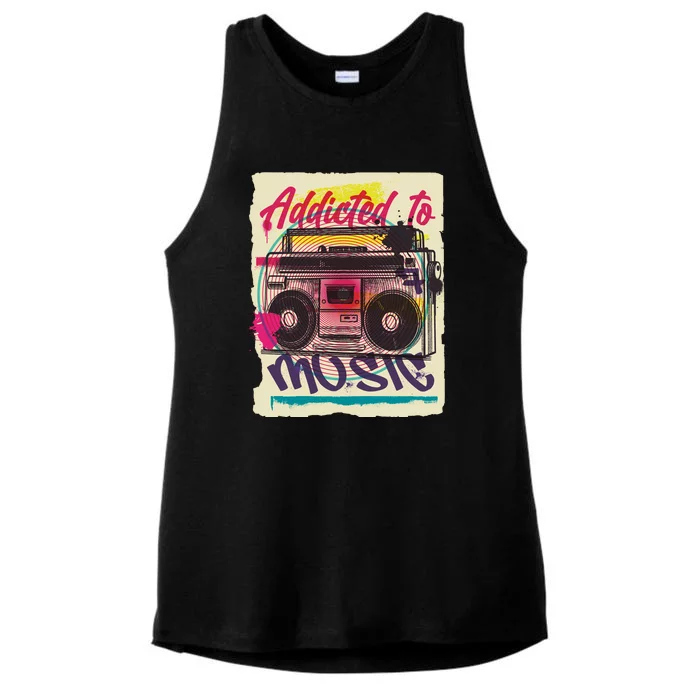 Addicted To Music Ladies Tri-Blend Wicking Tank