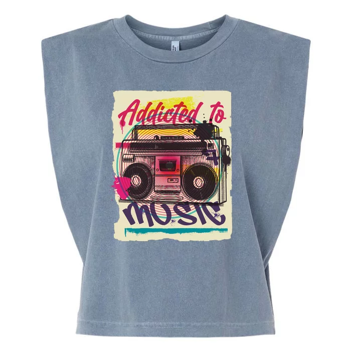 Addicted To Music Garment-Dyed Women's Muscle Tee