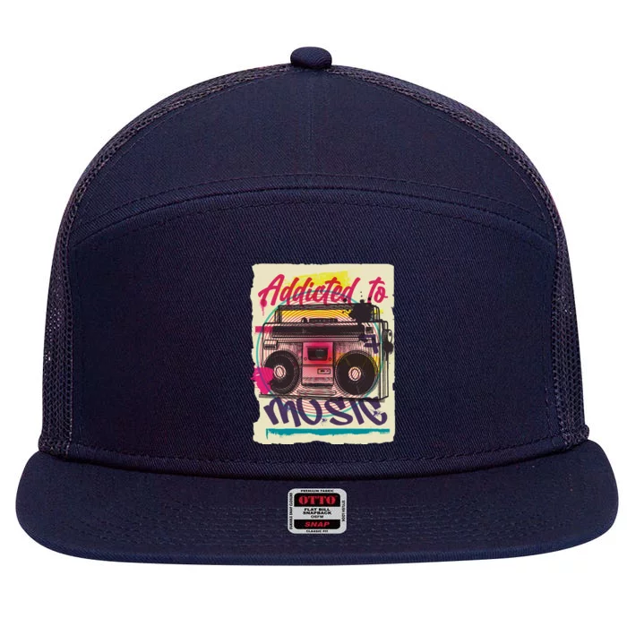 Addicted To Music 7 Panel Mesh Trucker Snapback Hat