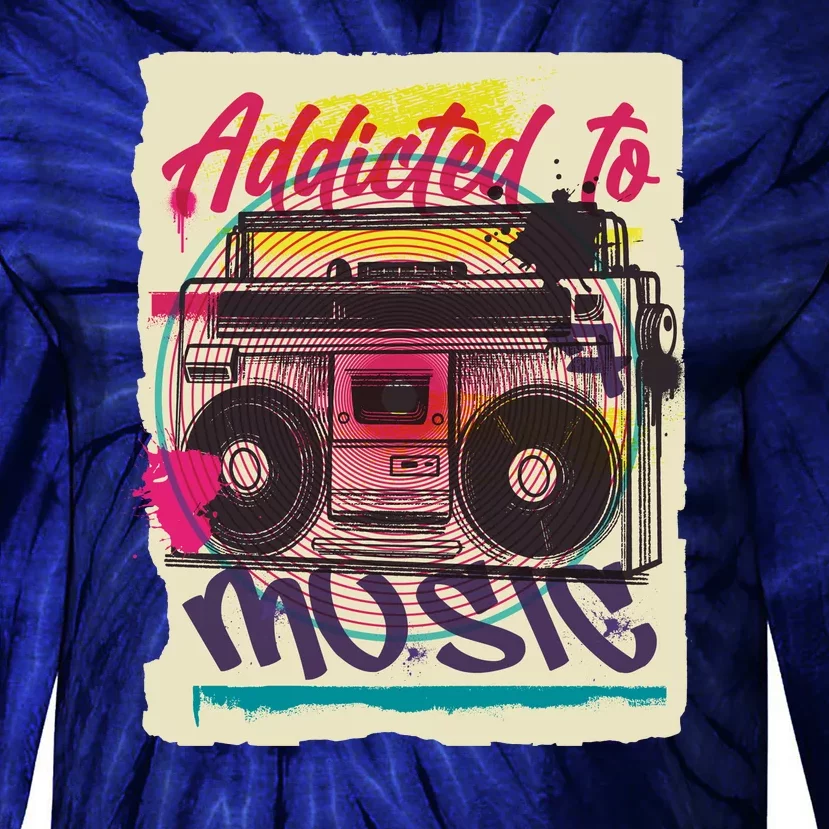 Addicted To Music Tie-Dye Long Sleeve Shirt