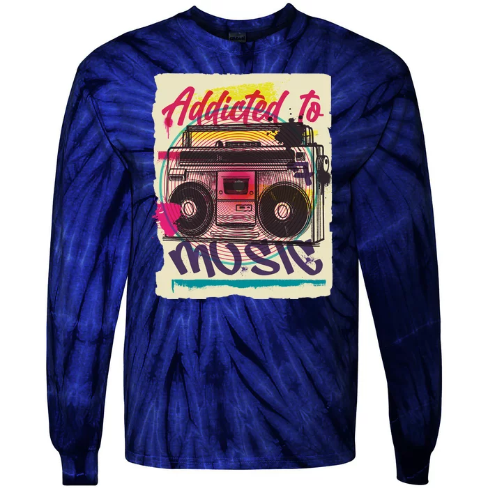 Addicted To Music Tie-Dye Long Sleeve Shirt