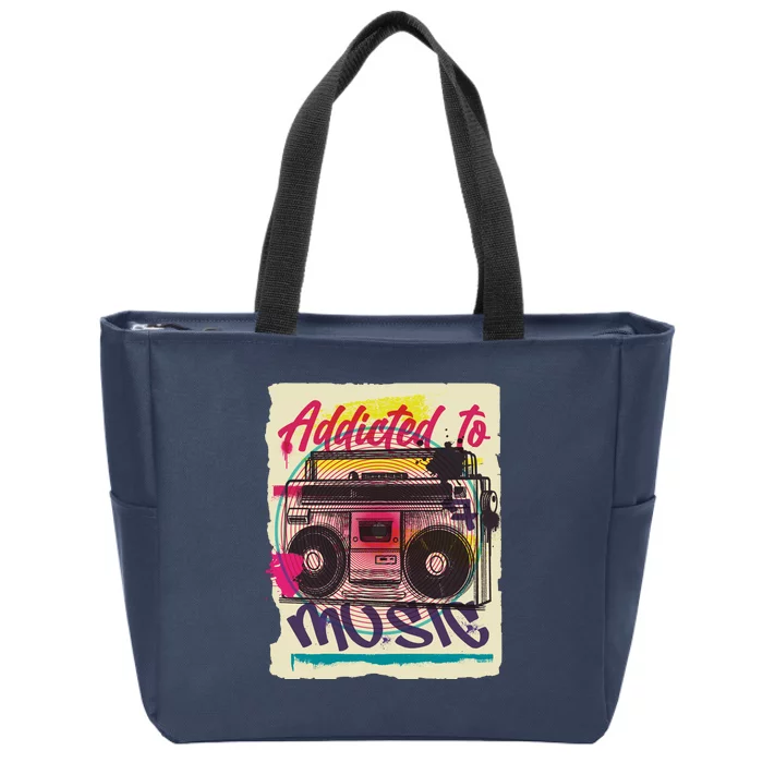 Addicted To Music Zip Tote Bag