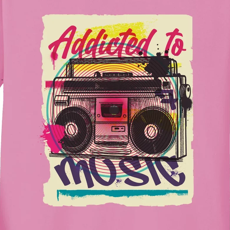 Addicted To Music Kids Long Sleeve Shirt