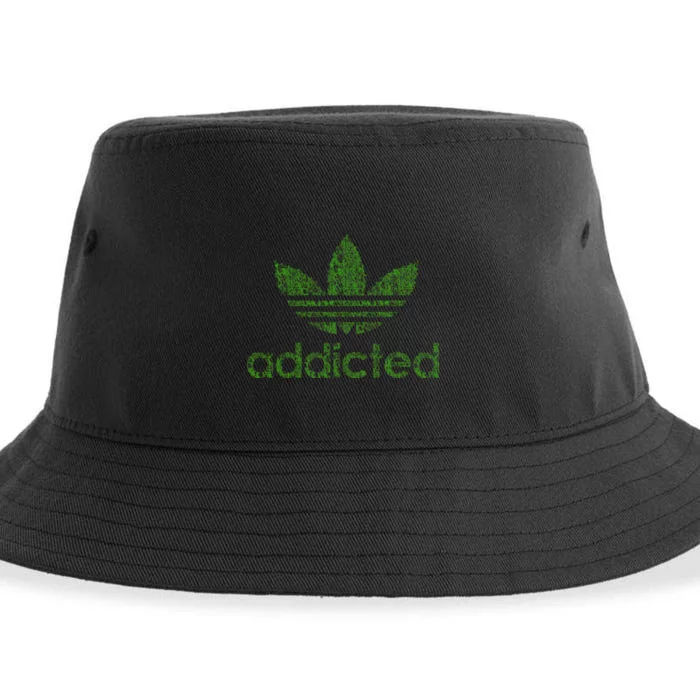 Addicted Weed Logo Sustainable Bucket Hat