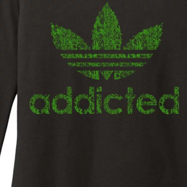 Addicted Weed Logo Womens CVC Long Sleeve Shirt