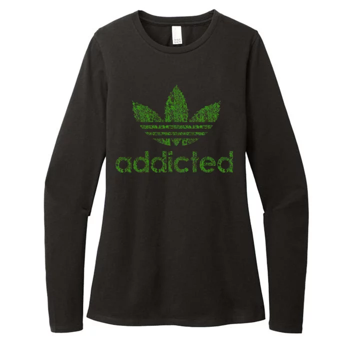 Addicted Weed Logo Womens CVC Long Sleeve Shirt