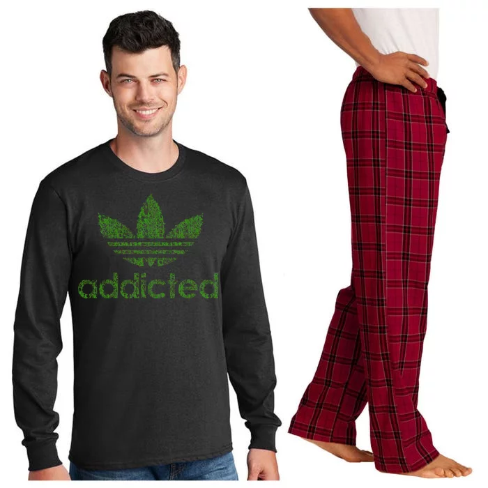 Addicted Weed Logo Long Sleeve Pajama Set