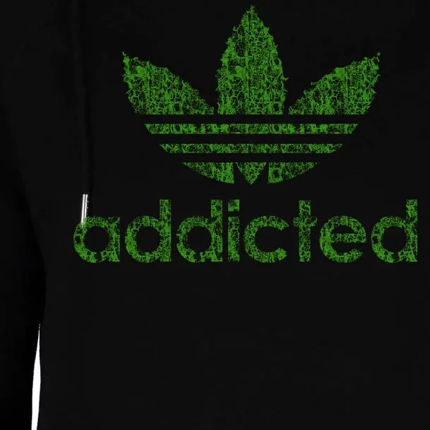 Addicted Weed Logo Womens Funnel Neck Pullover Hood