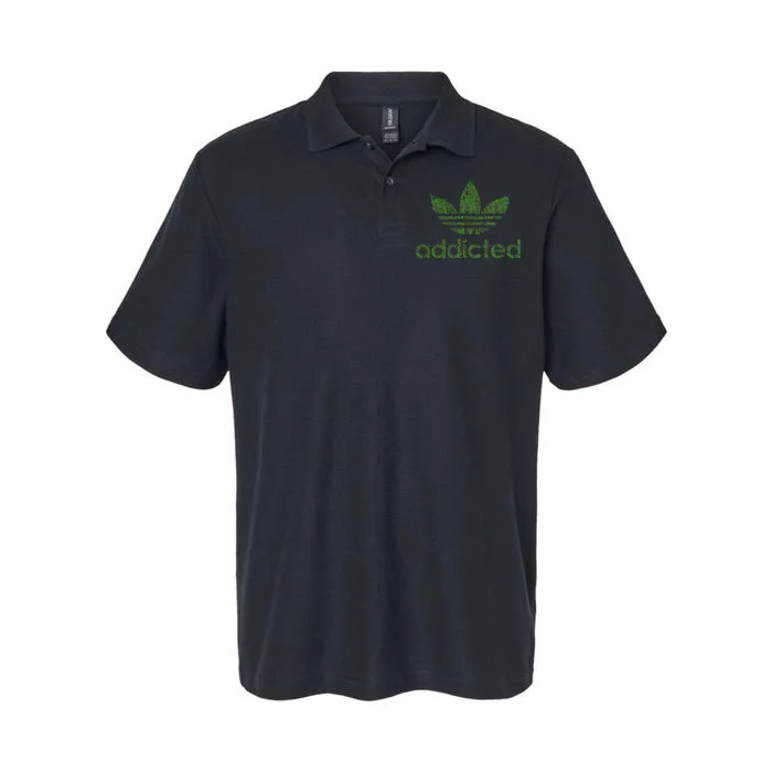 Addicted Weed Logo Softstyle Adult Sport Polo