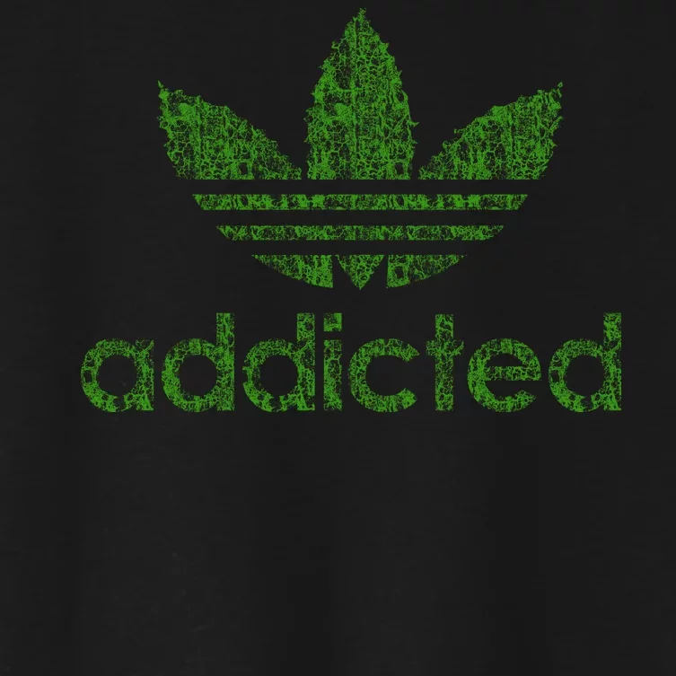 Addicted Weed Logo Women's Crop Top Tee