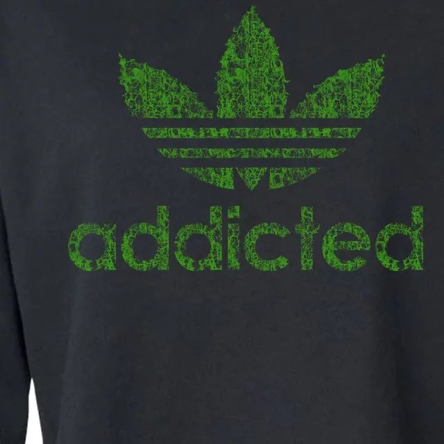 Addicted Weed Logo Cropped Pullover Crew