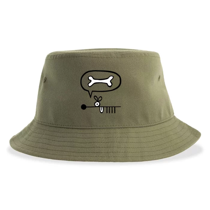 Abstract Dog Expresses Innermost Desire Sustainable Bucket Hat