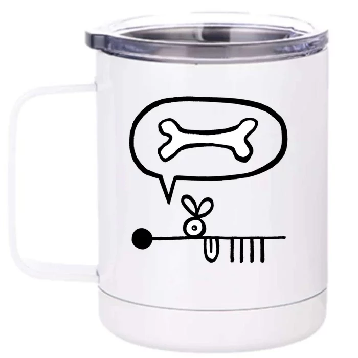 Abstract Dog Expresses Innermost Desire Front & Back 12oz Stainless Steel Tumbler Cup