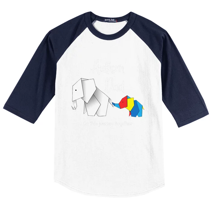 Autism Dad Elephant Autism Awareness Baseball Sleeve Shirt