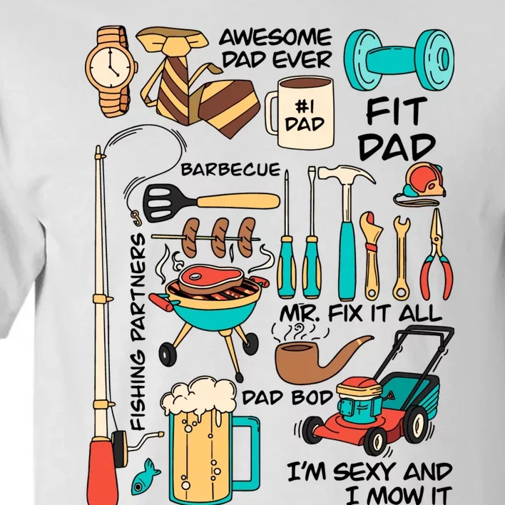 Awesome Dad Ever Fishing Partners Tall T-Shirt