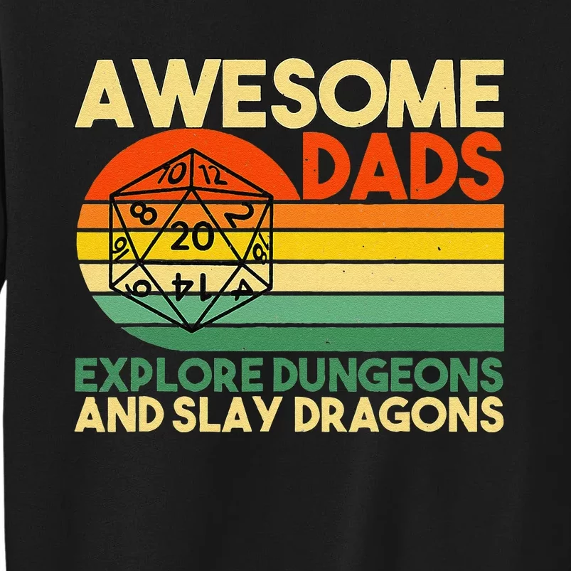 Awesome Dads Explore Dungeons Dm Rpg Dice Dragon Sweatshirt