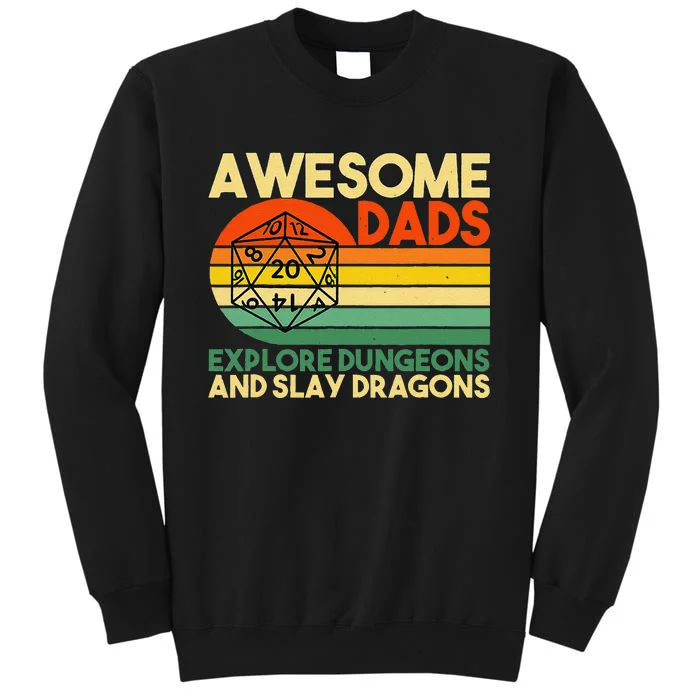 Awesome Dads Explore Dungeons Dm Rpg Dice Dragon Sweatshirt