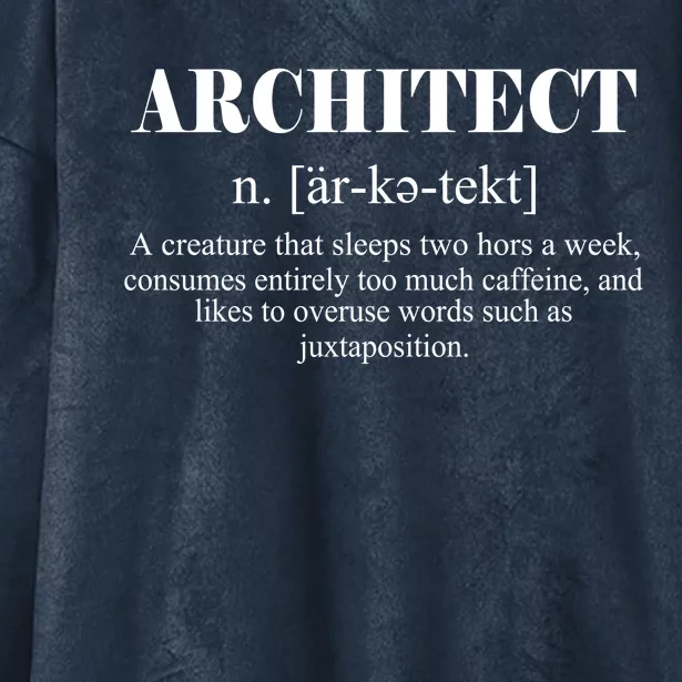 Architect Definition Funny Hooded Wearable Blanket