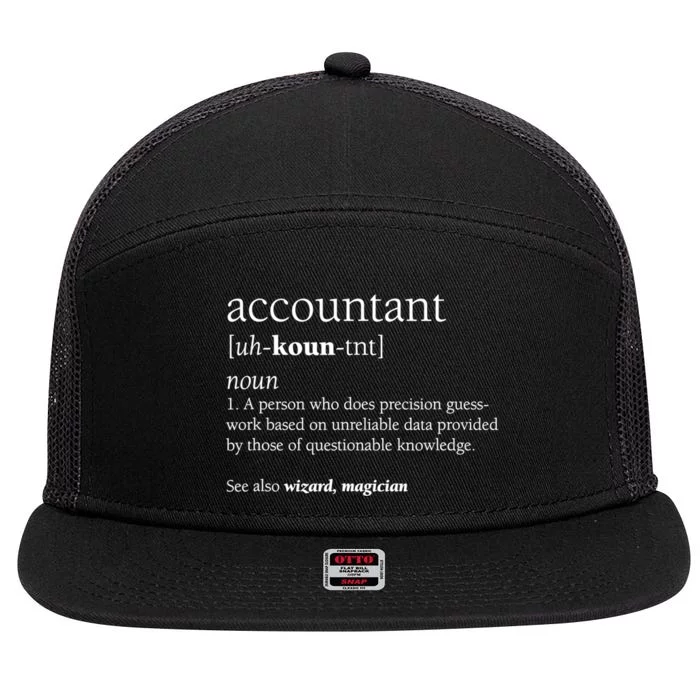 Accountant Definition Funny Accounting Gift TShirt 7 Panel Mesh Trucker Snapback Hat