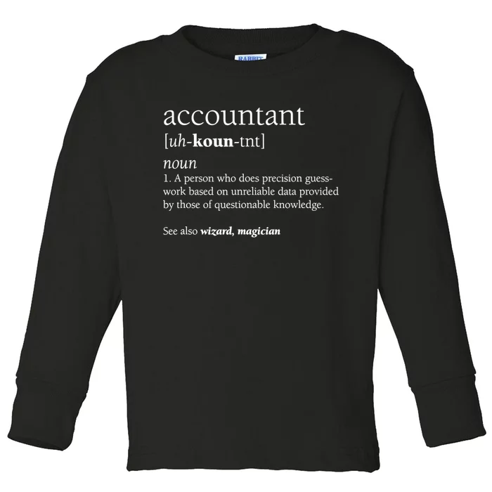 Accountant Definition Funny Accounting Gift TShirt Toddler Long Sleeve Shirt