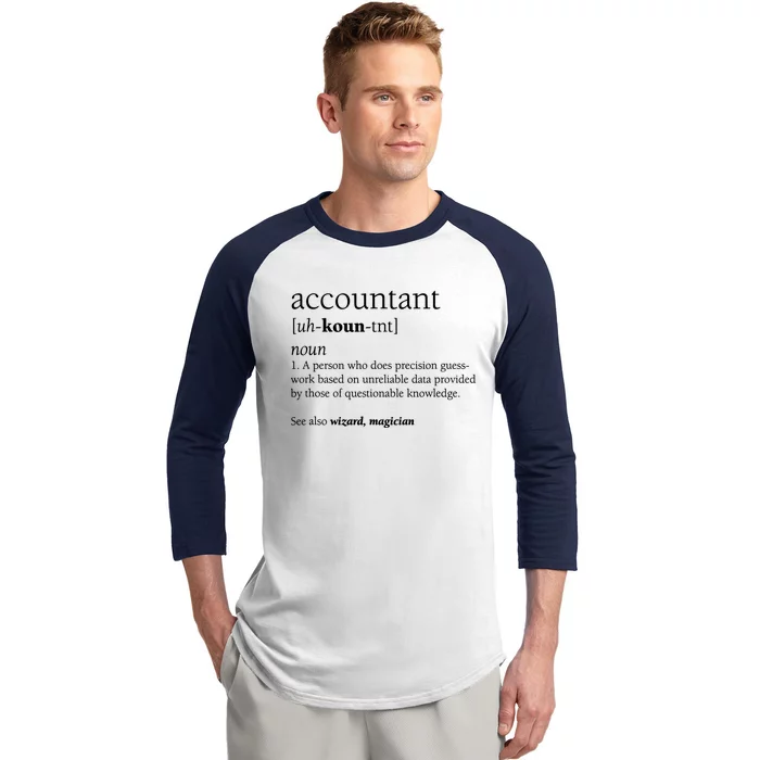 Accountant Definition Funny Accounting Gift TShirt Baseball Sleeve Shirt