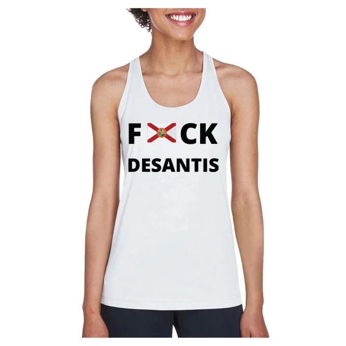 Anti Desantis Florida Ron Must Gone Anti Ron Desantis 2024 Women's Racerback Tank