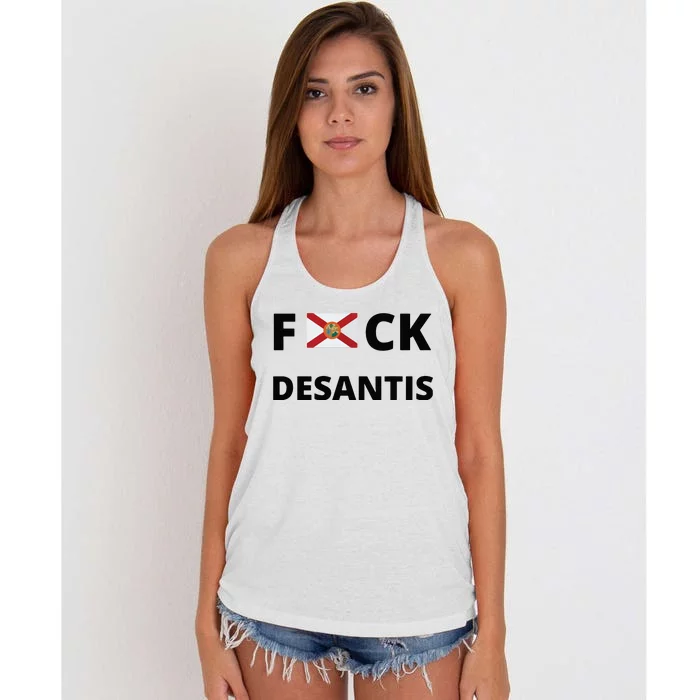 Anti Desantis Florida Ron Must Gone Anti Ron Desantis 2024 Women's Knotted Racerback Tank