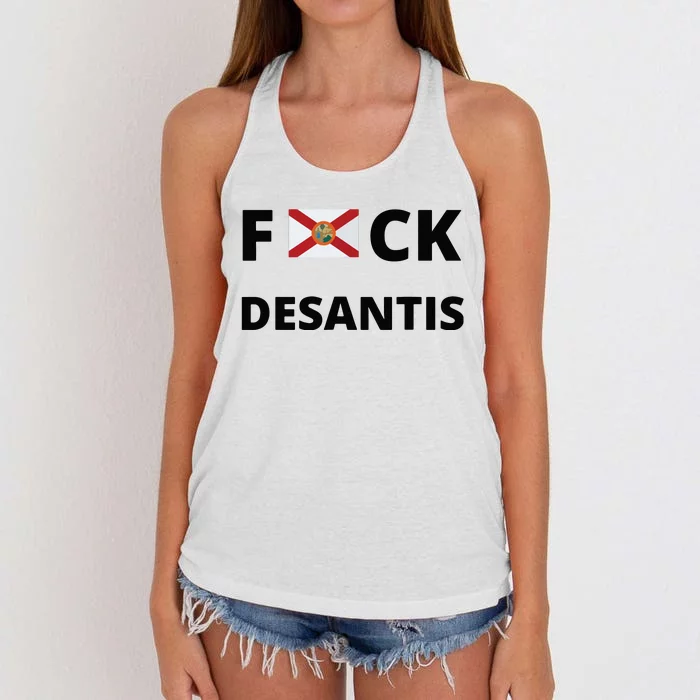 Anti Desantis Florida Ron Must Gone Anti Ron Desantis 2024 Women's Knotted Racerback Tank