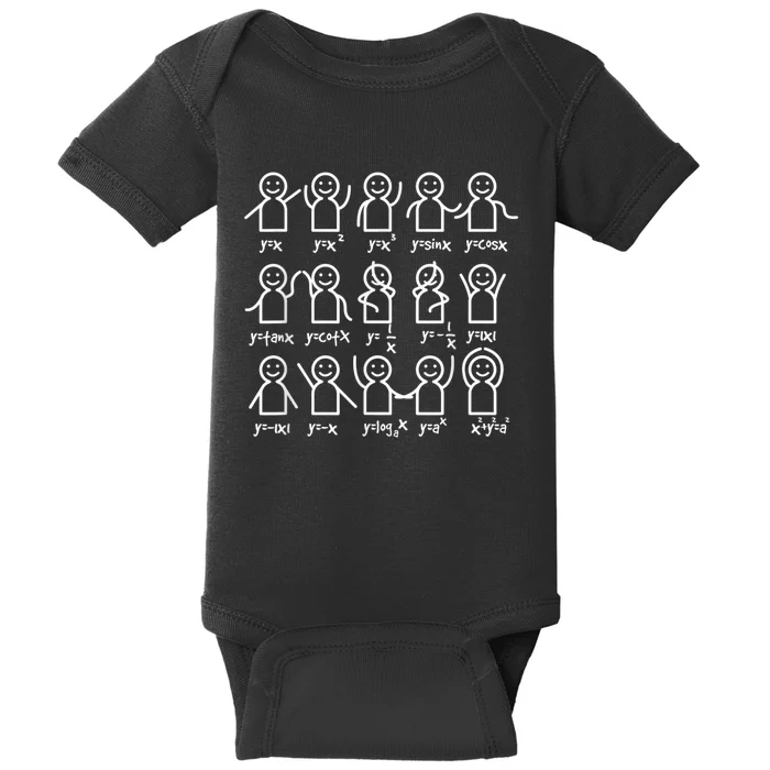 Algebra Dance Funny Graph Figures Math Equation Baby Bodysuit