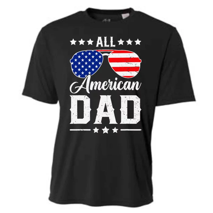 Allamerican Dad Funny Patriotic 4th Of July Cooling Performance Crew T-Shirt