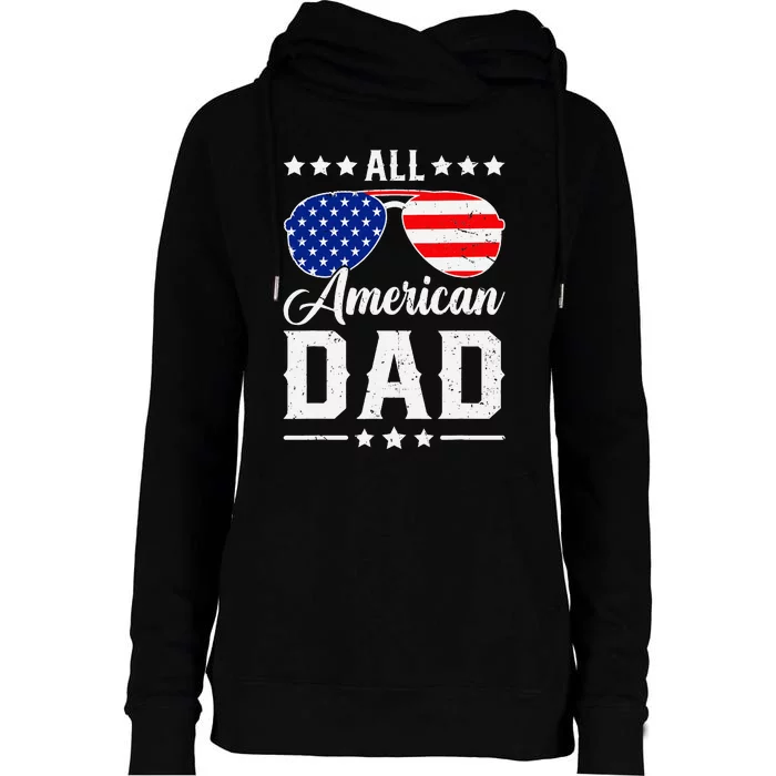 Allamerican Dad Funny Patriotic 4th Of July Womens Funnel Neck Pullover Hood