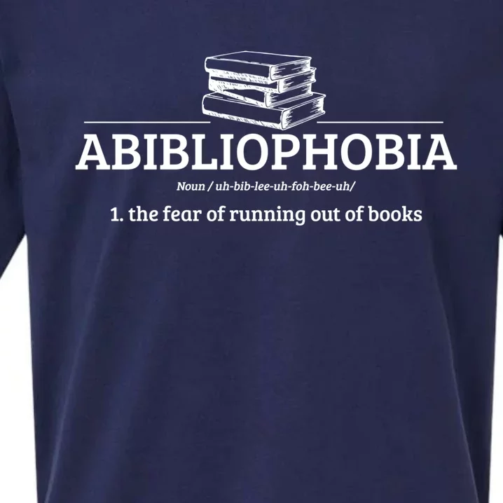 Abibliophobia Definition Funny Literature Book Lover Gift Sueded Cloud Jersey T-Shirt