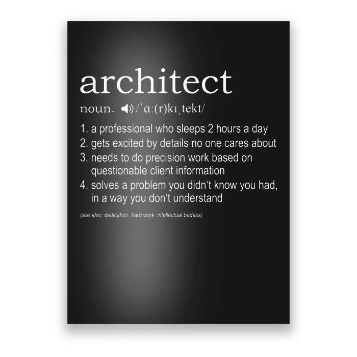 Architect Definition funny for architects Poster