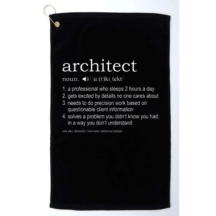 Architect Definition funny for architects Platinum Collection Golf Towel