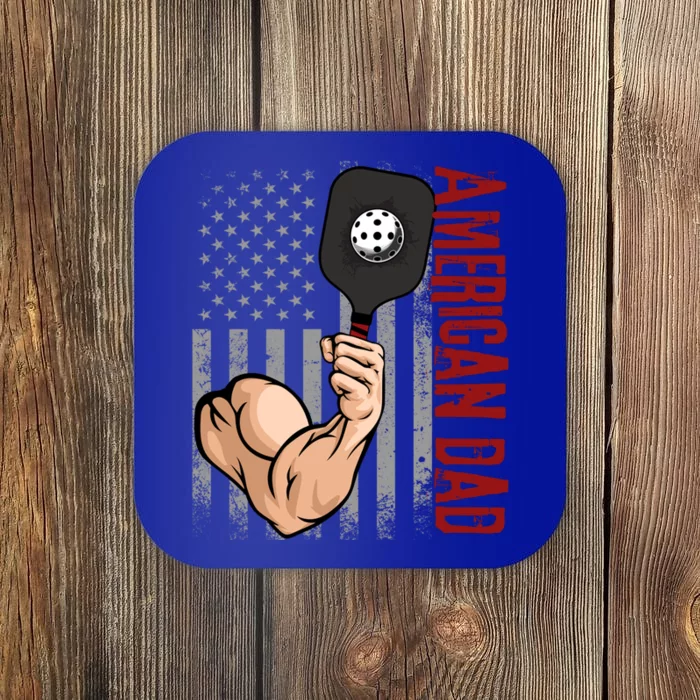 American Dad FatherS Day Pickleball Funny Pickleball Gift Coaster