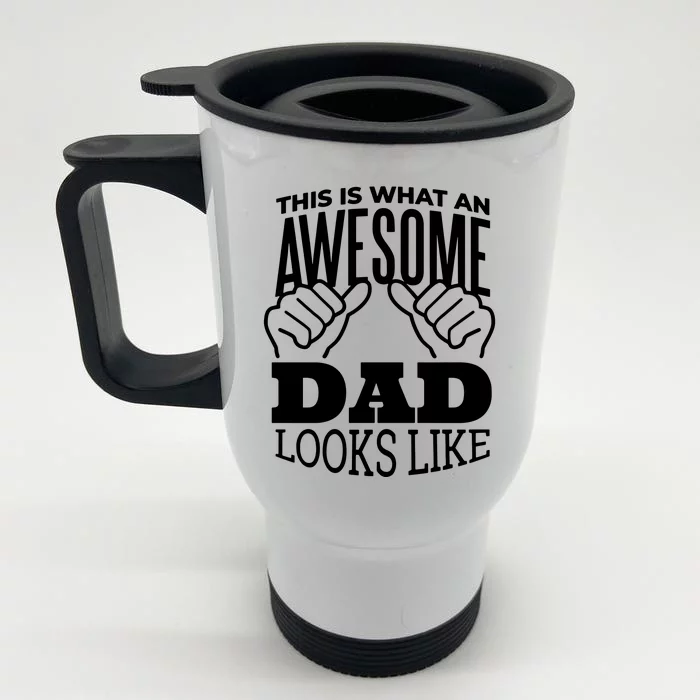 Awesome Dad Fathers Day Front & Back Stainless Steel Travel Mug