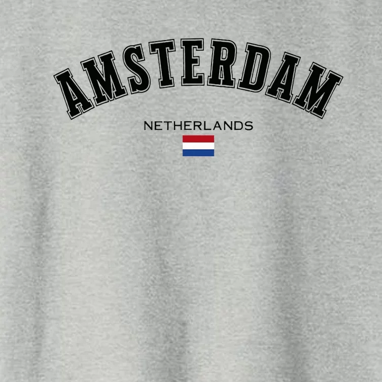 Amsterdam Dutch Flag Souvenir Netherlands Travel Patriotic Women's Crop Top Tee