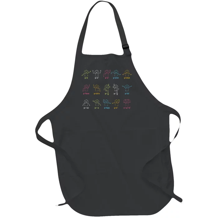 Algebra Dance Funny Graph Figures Math Equation Teacher Full-Length Apron With Pocket